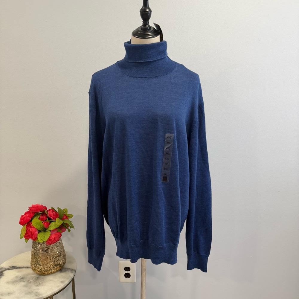 PIOMBO OVS Men Lana Merino Wool Turtle Neck Long Sleeve Sweater Made In Tunisia